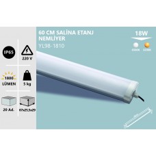 18W IP65 60 CM SALİNA ETANJ NEMLİ YER BEYAZ